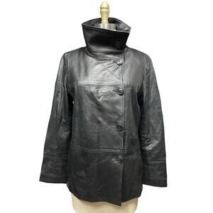 Cole Haan Soft Lamb skin Leather Jacket Moto Biker Y2K Grunge Old Money - AS IS